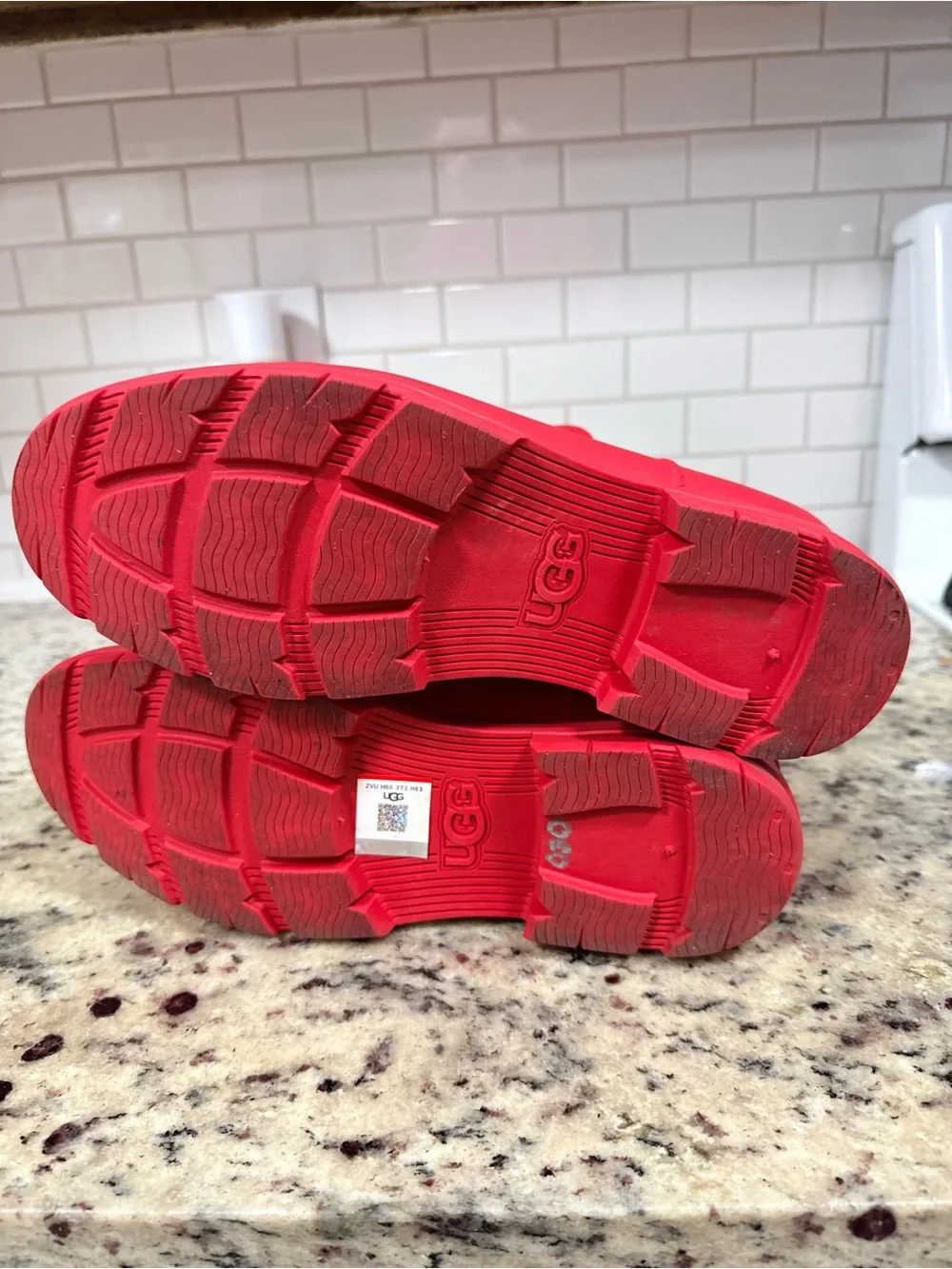 UGG Red Waterproof Chelsea Short Rain Boots
